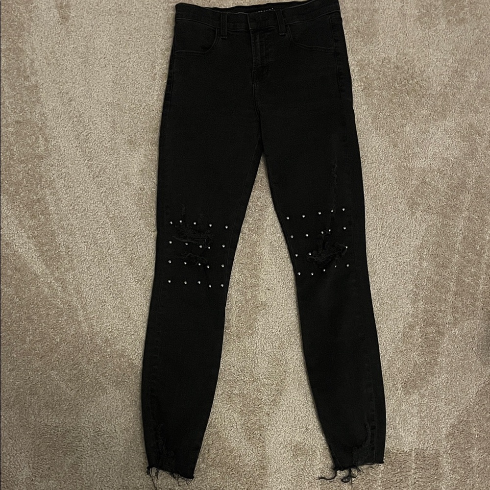 J Brand Black Studded Skinny Jeans